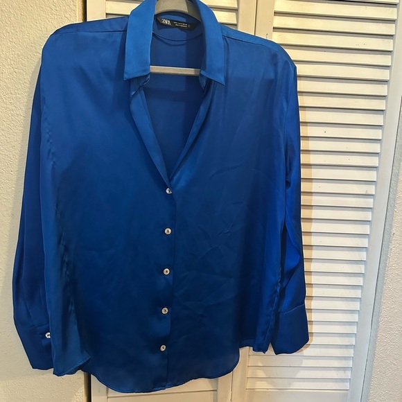 Zara Tops - Zara Royal Blue Shirt